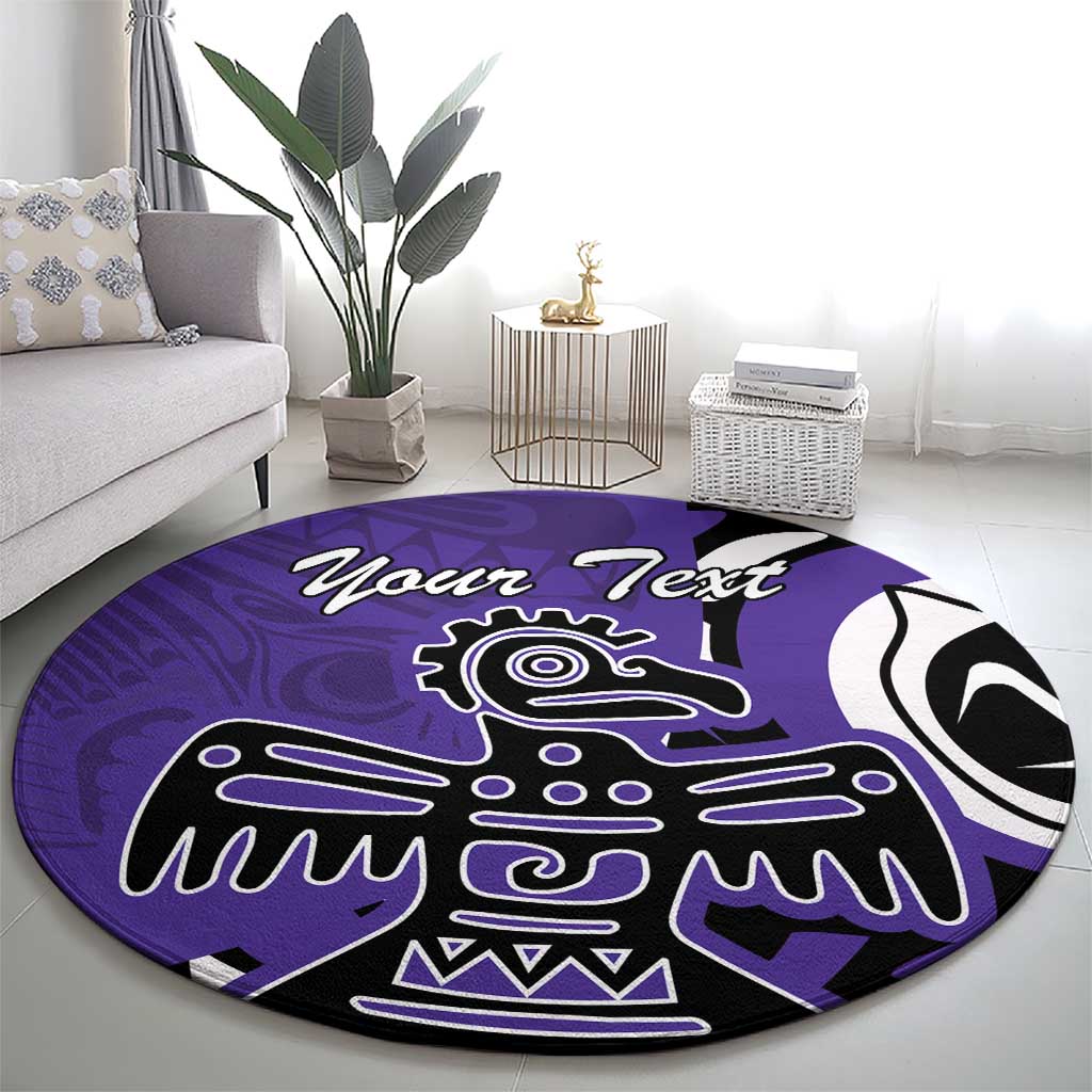 Personalized Canada Haida Eagle Round Carpet Purple Style