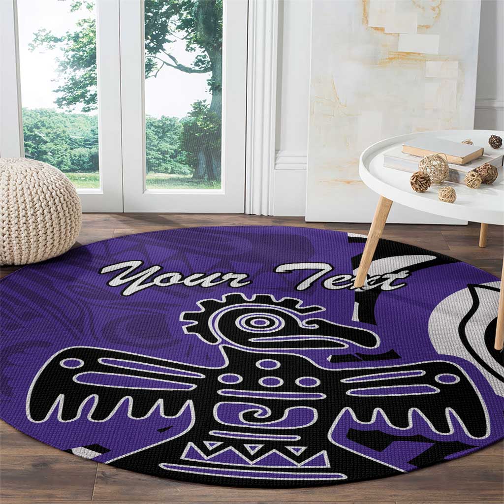 Personalized Canada Haida Eagle Round Carpet Purple Style