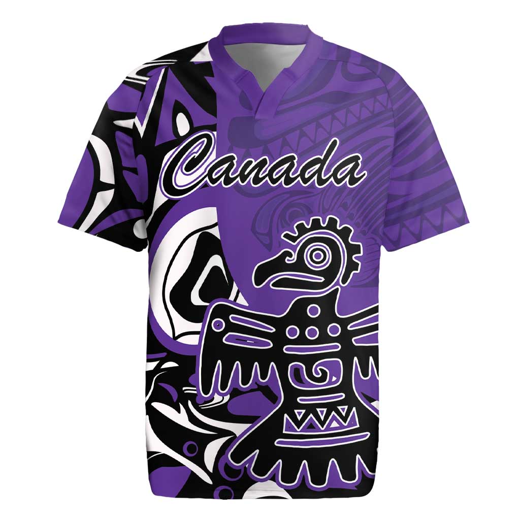 Personalized Canada Haida Eagle Rugby Jersey Purple Style - Wonder Print Shop