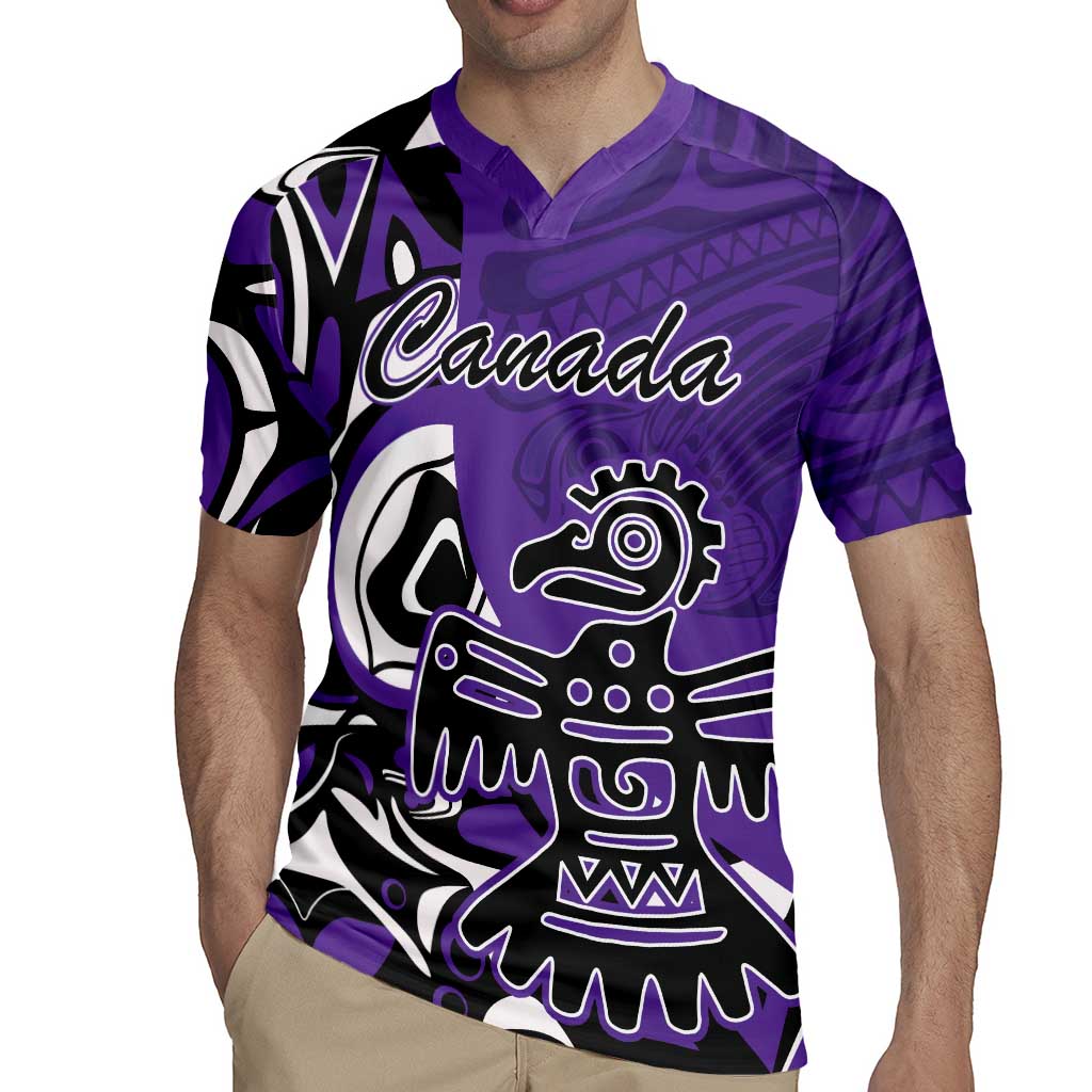 Personalized Canada Haida Eagle Rugby Jersey Purple Style - Wonder Print Shop