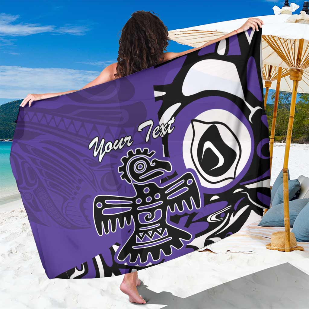 Personalized Canada Haida Eagle Sarong Purple Style - Wonder Print Shop