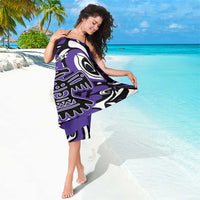 Personalized Canada Haida Eagle Sarong Purple Style - Wonder Print Shop