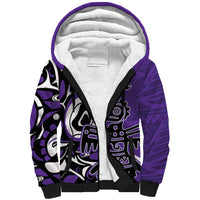 Personalized Canada Haida Eagle Sherpa Hoodie Purple Style - Wonder Print Shop