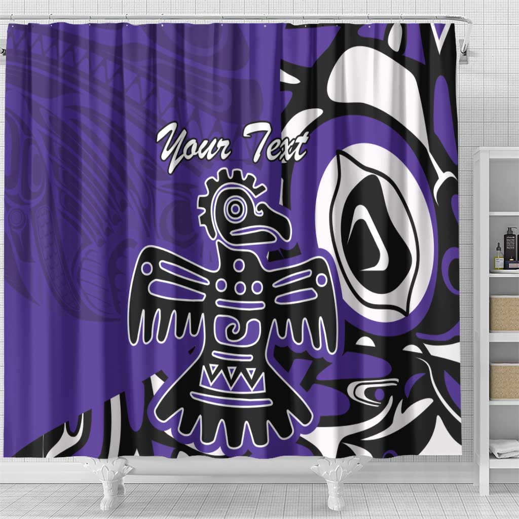 Personalized Canada Haida Eagle Shower Curtain Purple Style