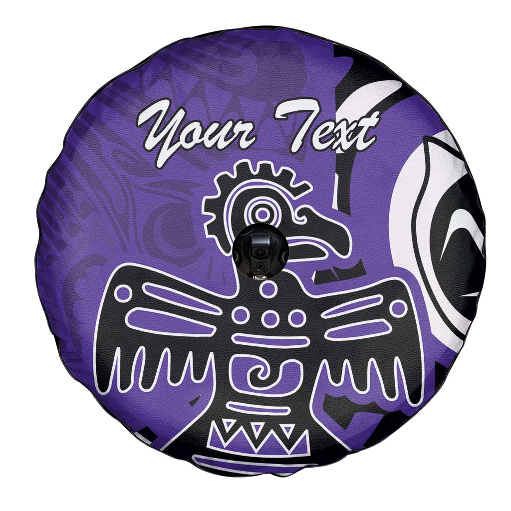 Personalized Canada Haida Eagle Spare Tire Cover Purple Style - Wonder Print Shop