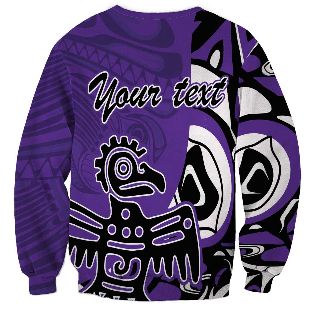 Personalized Canada Haida Eagle Sweatshirt Purple Style - Wonder Print Shop