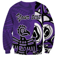 Personalized Canada Haida Eagle Sweatshirt Purple Style - Wonder Print Shop