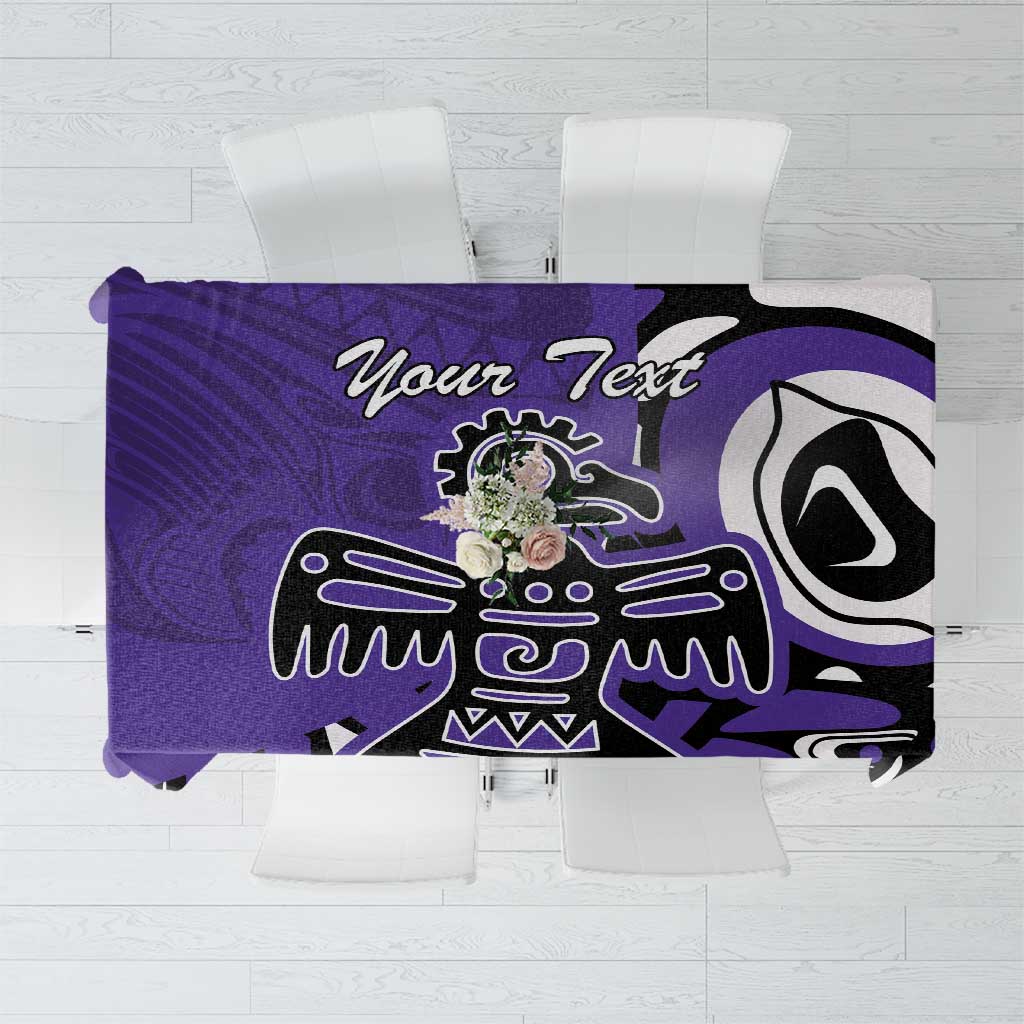 Personalized Canada Haida Eagle Tablecloth Purple Style - Wonder Print Shop