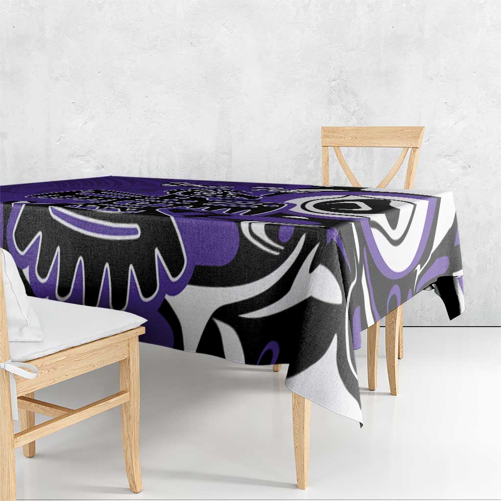 Personalized Canada Haida Eagle Tablecloth Purple Style - Wonder Print Shop