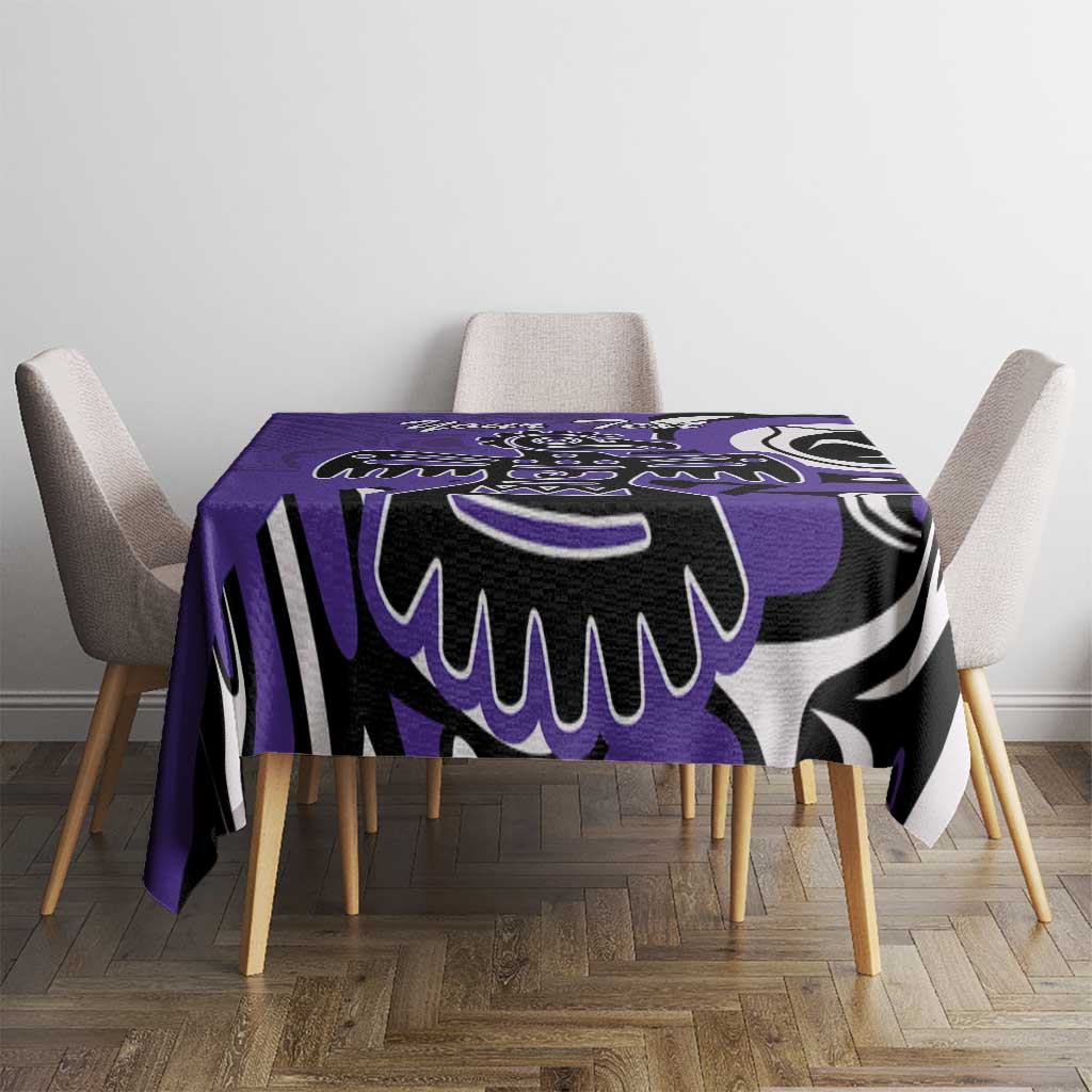 Personalized Canada Haida Eagle Tablecloth Purple Style - Wonder Print Shop