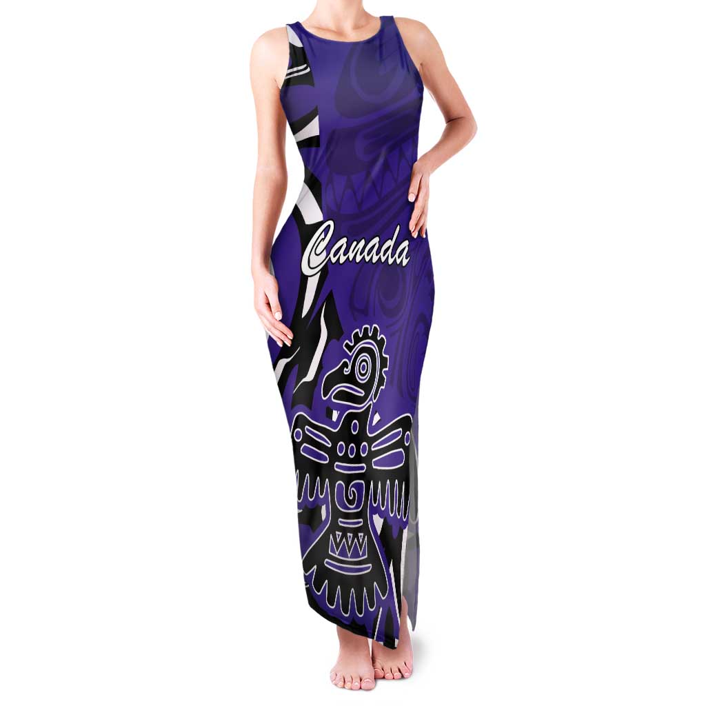 Personalized Canada Haida Eagle Tank Maxi Dress Purple Style - Wonder Print Shop