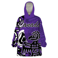 Personalized Canada Haida Eagle Wearable Blanket Hoodie Purple Style - Wonder Print Shop