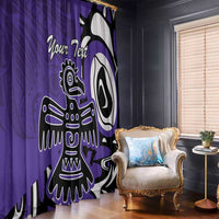 Personalized Canada Haida Eagle Window Curtain Purple Style - Wonder Print Shop