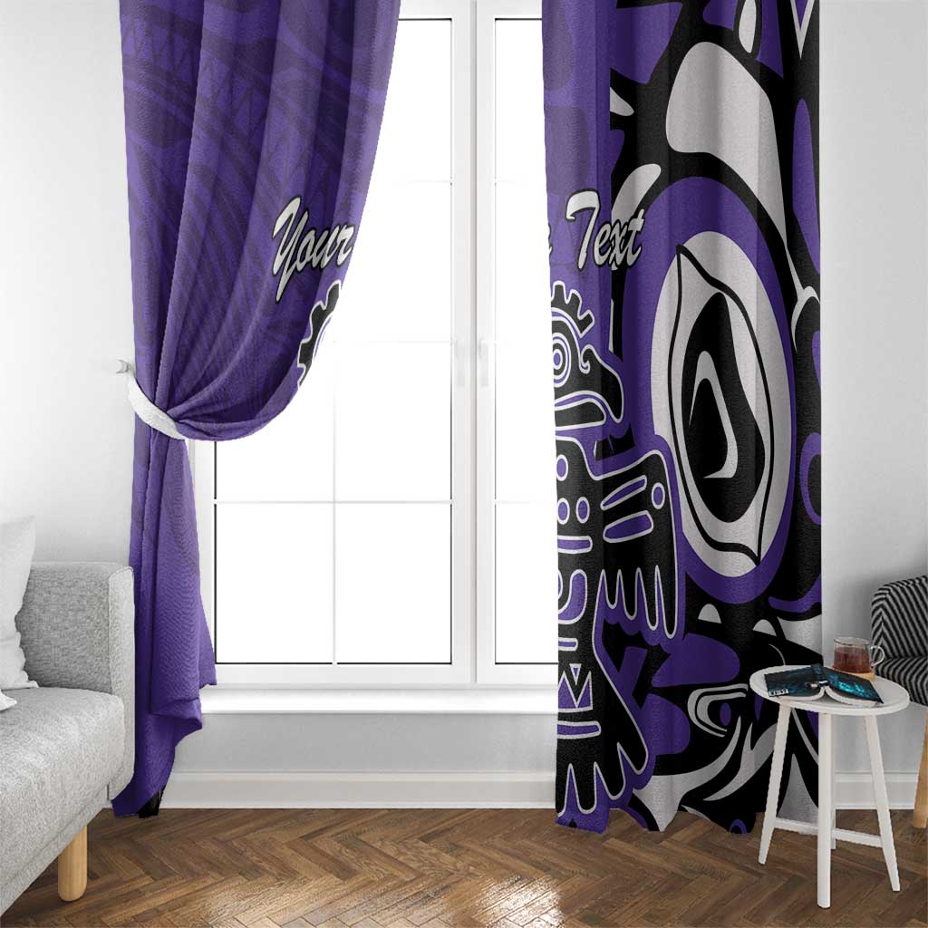Personalized Canada Haida Eagle Window Curtain Purple Style - Wonder Print Shop