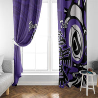 Personalized Canada Haida Eagle Window Curtain Purple Style - Wonder Print Shop