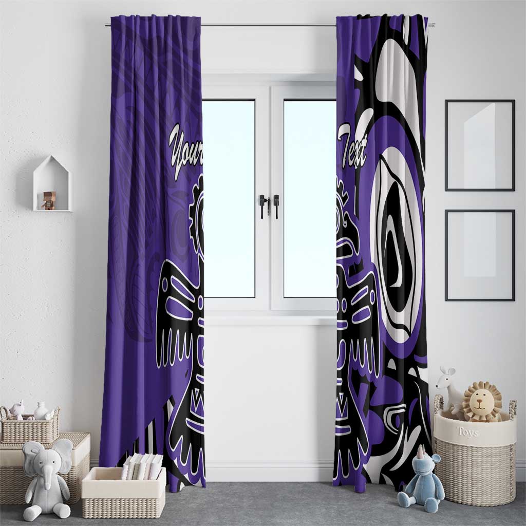 Personalized Canada Haida Eagle Window Curtain Purple Style - Wonder Print Shop