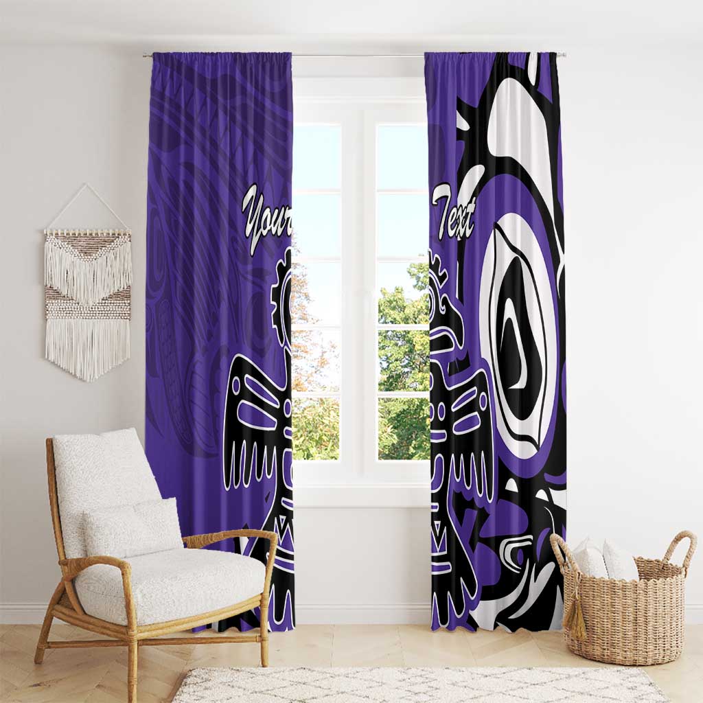 Personalized Canada Haida Eagle Window Curtain Purple Style - Wonder Print Shop