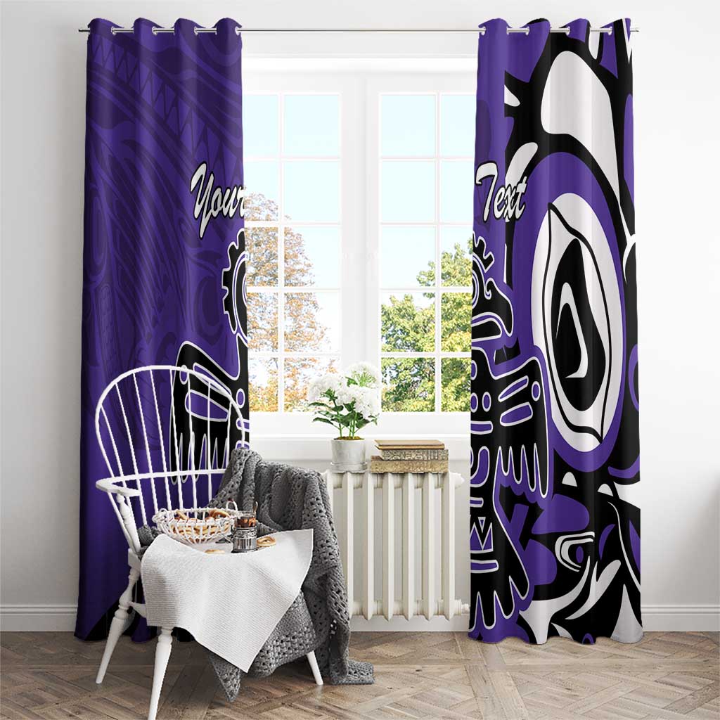 Personalized Canada Haida Eagle Window Curtain Purple Style - Wonder Print Shop