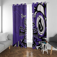 Personalized Canada Haida Eagle Window Curtain Purple Style - Wonder Print Shop