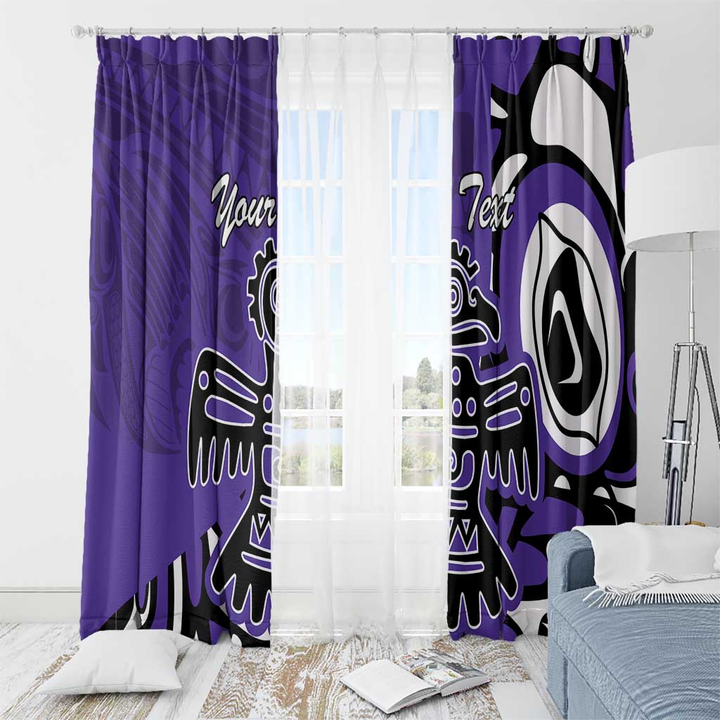 Personalized Canada Haida Eagle Window Curtain Purple Style - Wonder Print Shop