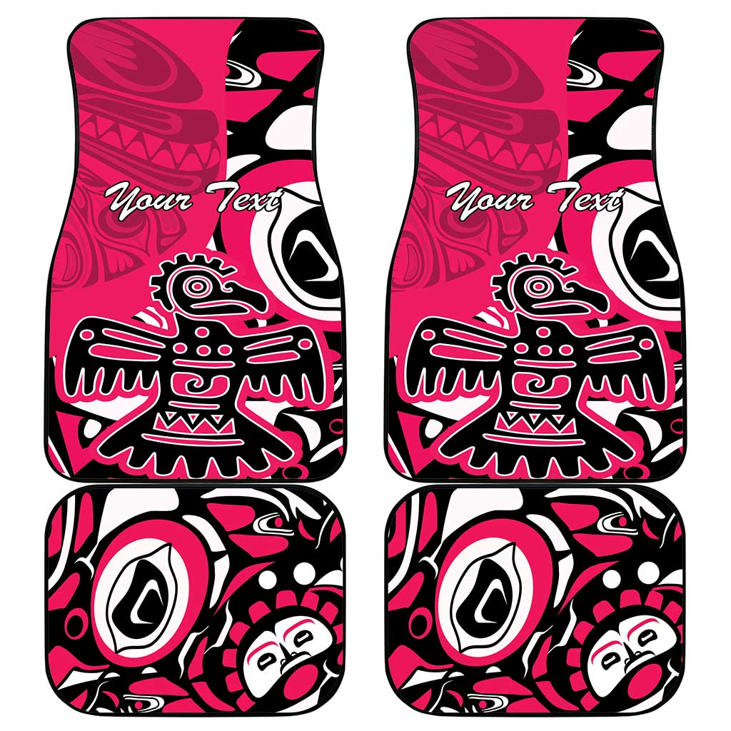 Personalized Canada Haida Eagle Car Mats Pink Style - Wonder Print Shop