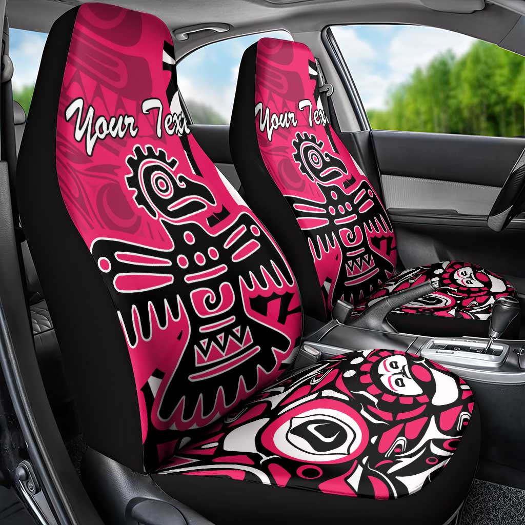 Personalized Canada Haida Eagle Car Seat Cover Pink Style - Wonder Print Shop