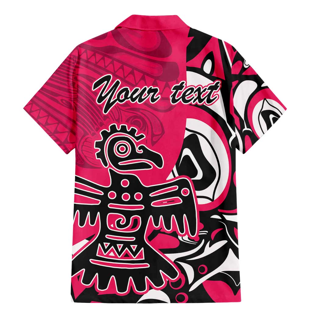 Personalized Canada Haida Eagle Family Matching Mermaid Dress and Hawaiian Shirt Pink Style - Wonder Print Shop