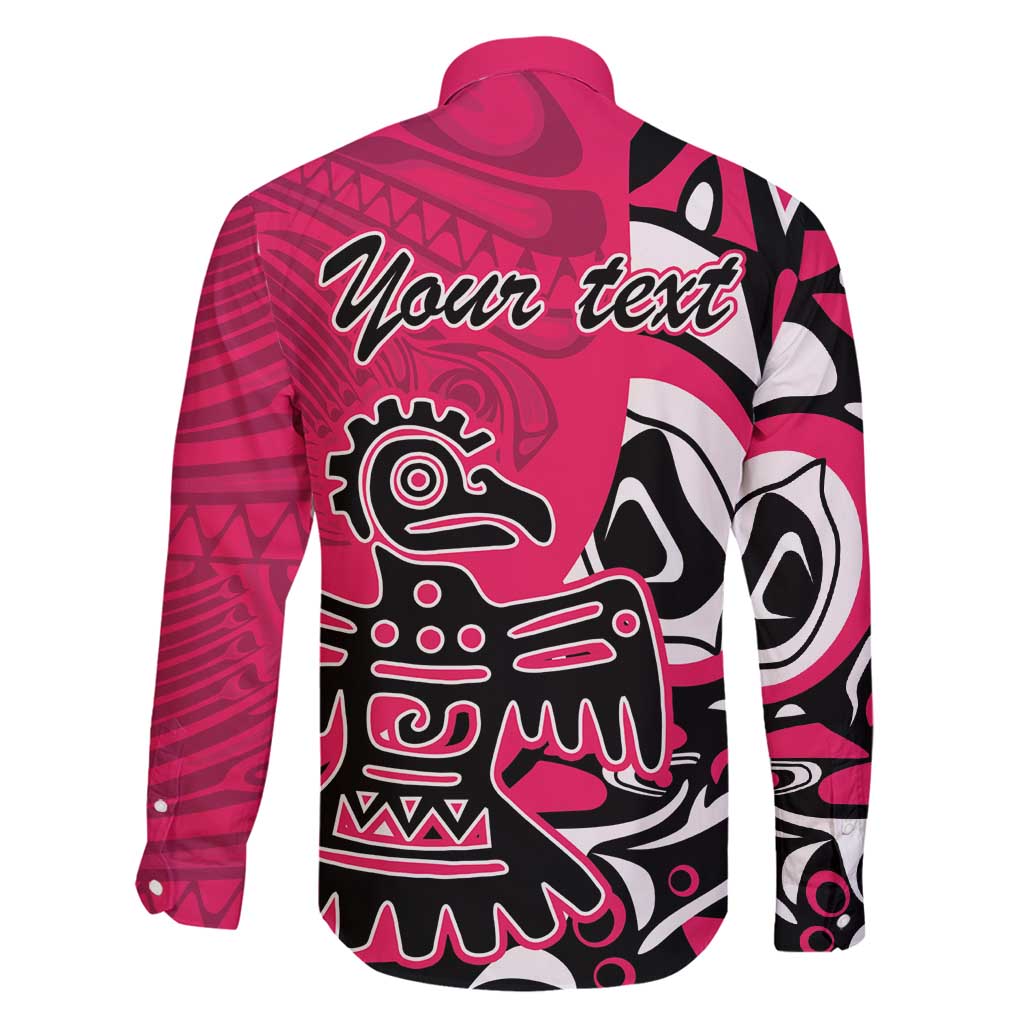 Personalized Canada Haida Eagle Family Matching Off Shoulder Maxi Dress and Hawaiian Shirt Pink Style - Wonder Print Shop