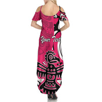 Personalized Canada Haida Eagle Family Matching Summer Maxi Dress and Hawaiian Shirt Pink Style - Wonder Print Shop