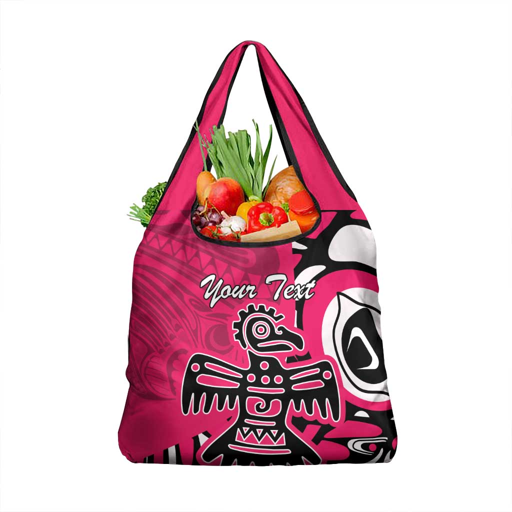 Personalized Canada Haida Eagle Grocery Bag Pink Style