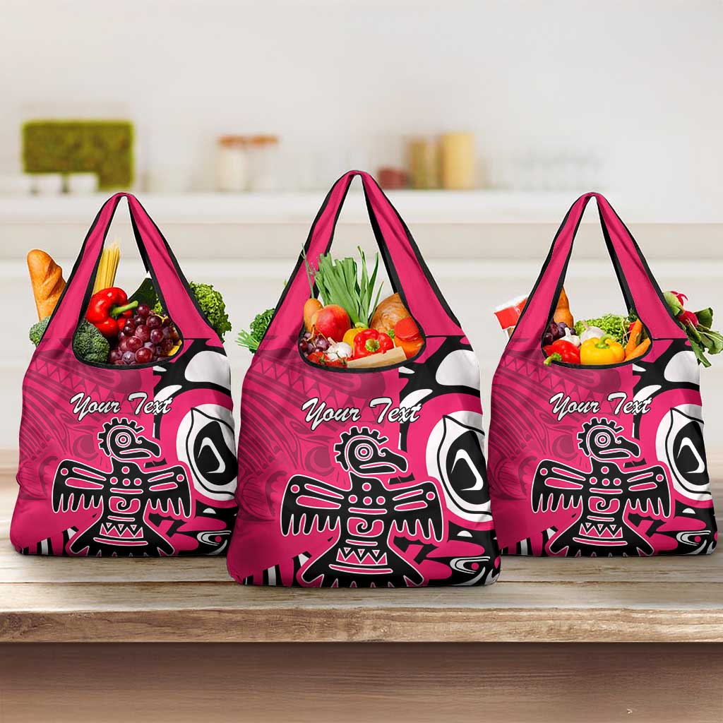 Personalized Canada Haida Eagle Grocery Bag Pink Style