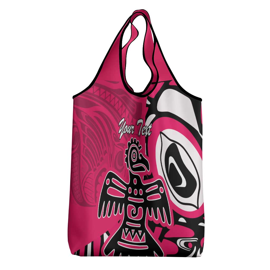 Personalized Canada Haida Eagle Grocery Bag Pink Style
