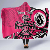 Personalized Canada Haida Eagle Hooded Blanket Pink Style