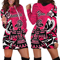 Personalized Canada Haida Eagle Hoodie Dress Pink Style - Wonder Print Shop