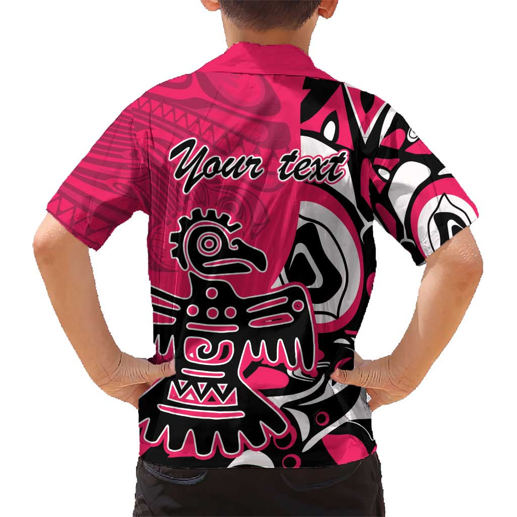Personalized Canada Haida Eagle Kid Hawaiian Shirt Pink Style - Wonder Print Shop