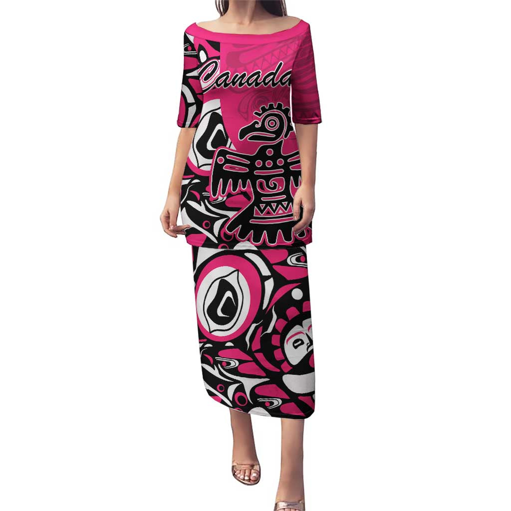 Personalized Canada Haida Eagle Puletasi Pink Style - Wonder Print Shop