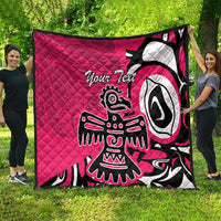 Personalized Canada Haida Eagle Quilt Pink Style - Wonder Print Shop