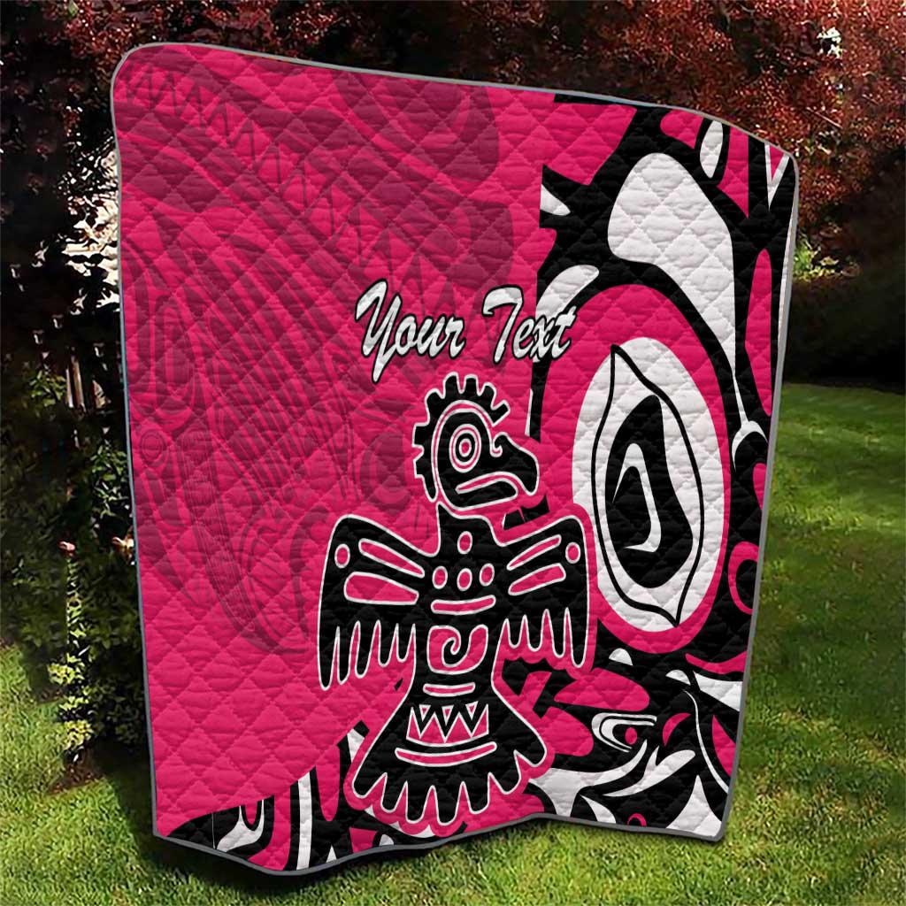 Personalized Canada Haida Eagle Quilt Pink Style - Wonder Print Shop