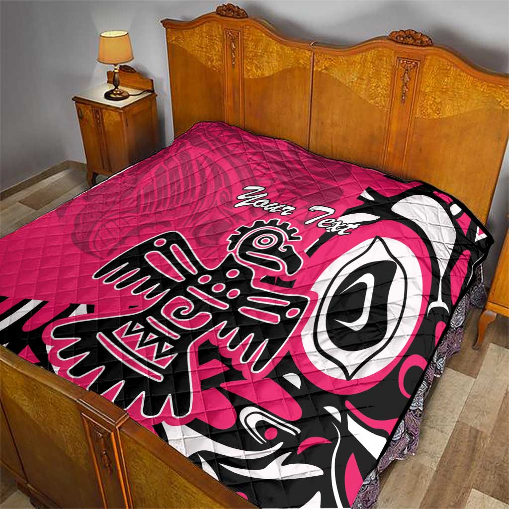 Personalized Canada Haida Eagle Quilt Pink Style - Wonder Print Shop
