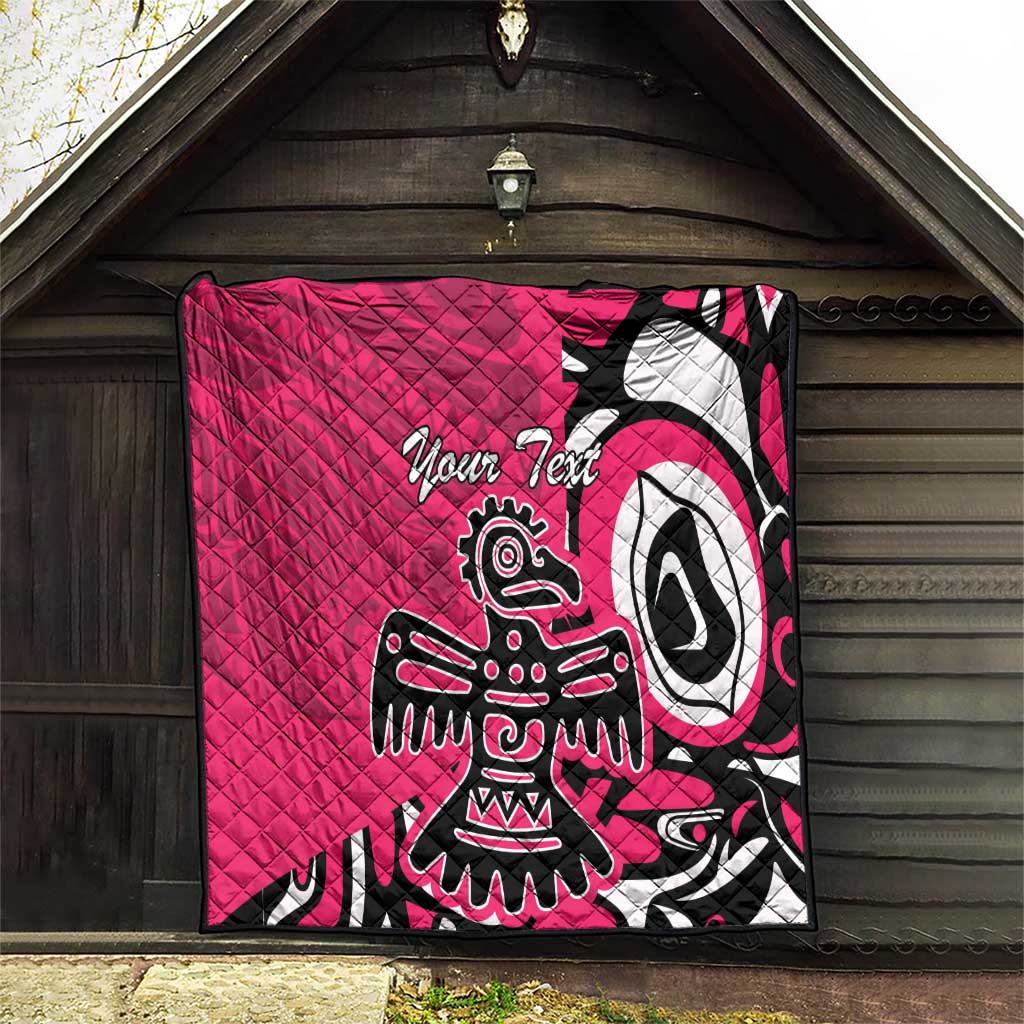 Personalized Canada Haida Eagle Quilt Pink Style - Wonder Print Shop