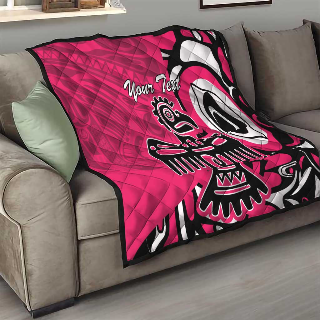 Personalized Canada Haida Eagle Quilt Pink Style - Wonder Print Shop