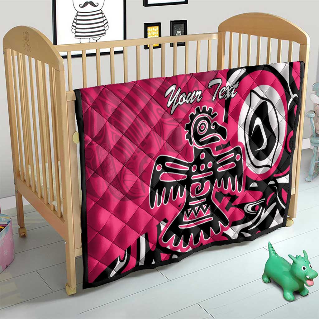 Personalized Canada Haida Eagle Quilt Pink Style - Wonder Print Shop