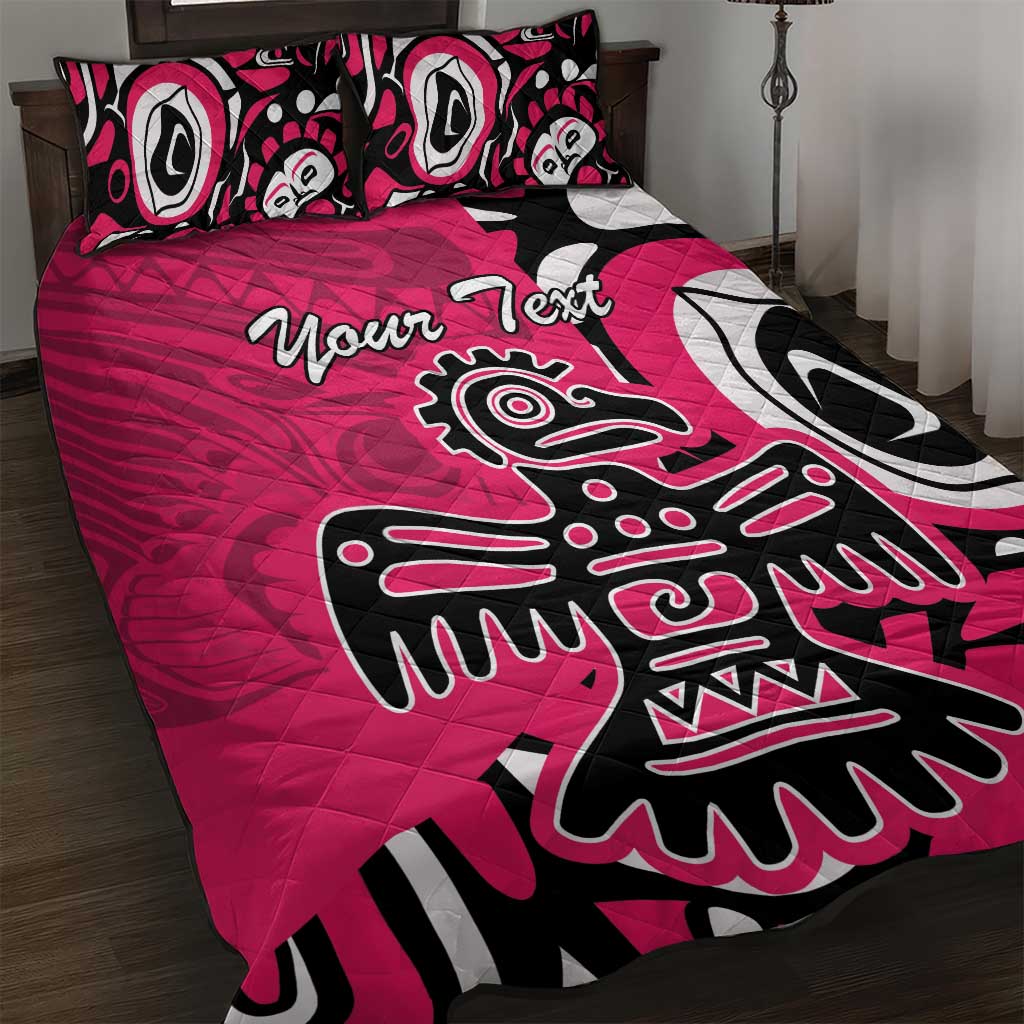 Personalized Canada Haida Eagle Quilt Bed Set Pink Style - Wonder Print Shop