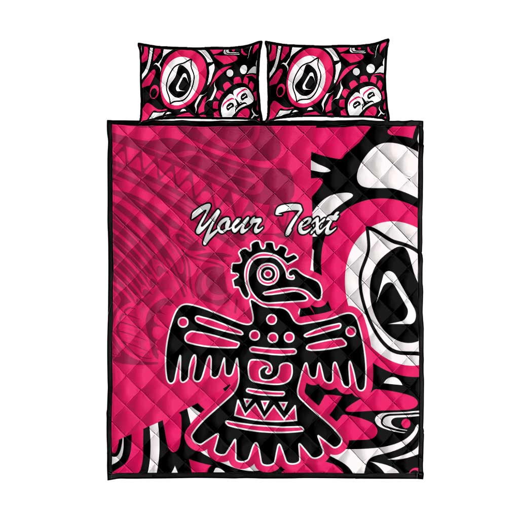 Personalized Canada Haida Eagle Quilt Bed Set Pink Style - Wonder Print Shop
