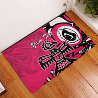Personalized Canada Haida Eagle Rubber Doormat Pink Style - Wonder Print Shop