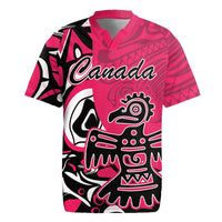 Personalized Canada Haida Eagle Rugby Jersey Pink Style - Wonder Print Shop