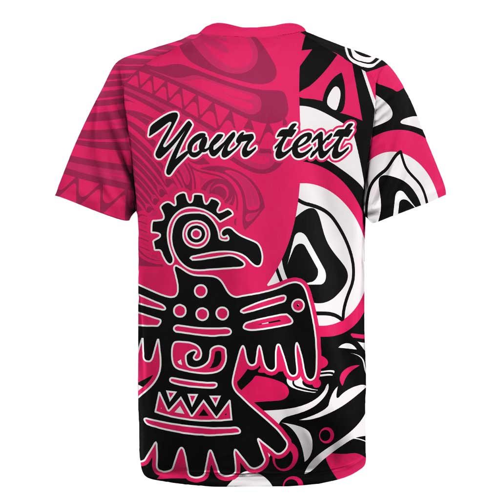 Personalized Canada Haida Eagle Rugby Jersey Pink Style - Wonder Print Shop