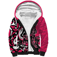 Personalized Canada Haida Eagle Sherpa Hoodie Pink Style - Wonder Print Shop