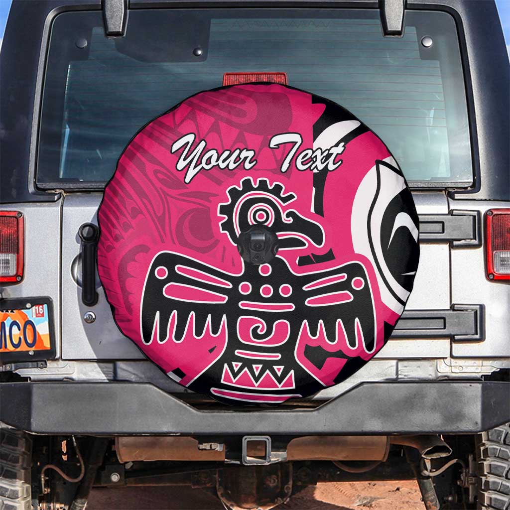 Personalized Canada Haida Eagle Spare Tire Cover Pink Style - Wonder Print Shop