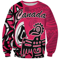 Personalized Canada Haida Eagle Sweatshirt Pink Style - Wonder Print Shop